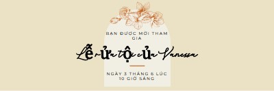 Lời mời làm Phép Báp-têm yellow vintage-botanical