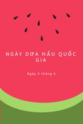 Ngày Dưa hấu Quốc gia pink modern-simple