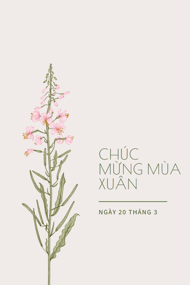 Chúc mừng mùa xuân white vintage-botanical