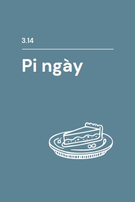 Pi ngày blue whimsical-line