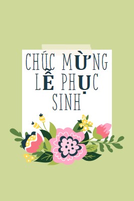 Hoa Phục Sinh green whimsical-line