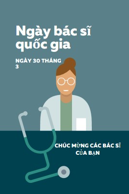 Ngày bác sĩ quốc gia blue modern-color-block