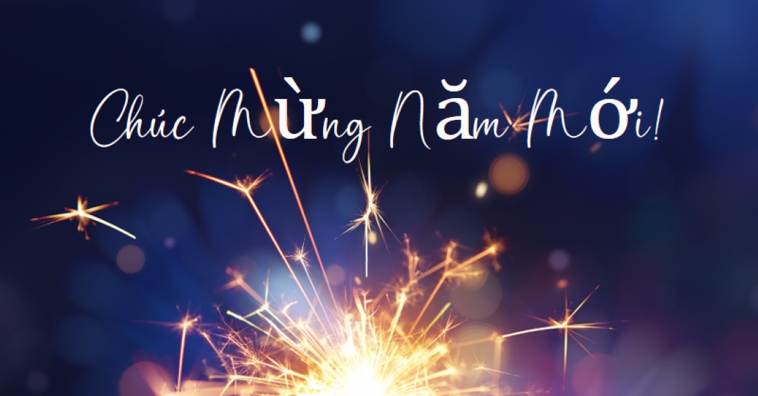 Chúc Mừng Năm Mới! blue modern-simple