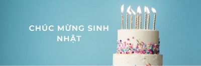 Chúc mừng sinh nhật bánh blue modern-simple