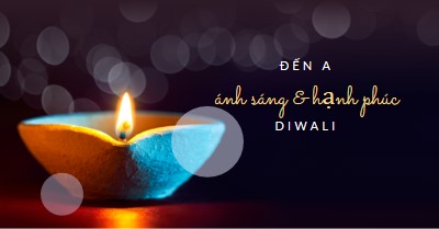Để một ánh sáng & hạnh phúc Diwali black modern-simple