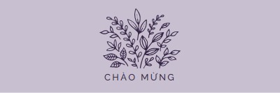 Xin chào purple whimsical-line