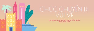 Chúc Chuyến đi vui vẻ pink modern-color-block