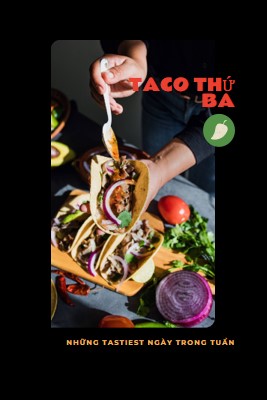 Taco Thứ Ba black modern-simple