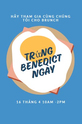 Trứng Benedict Ngày blue whimsical-color-block