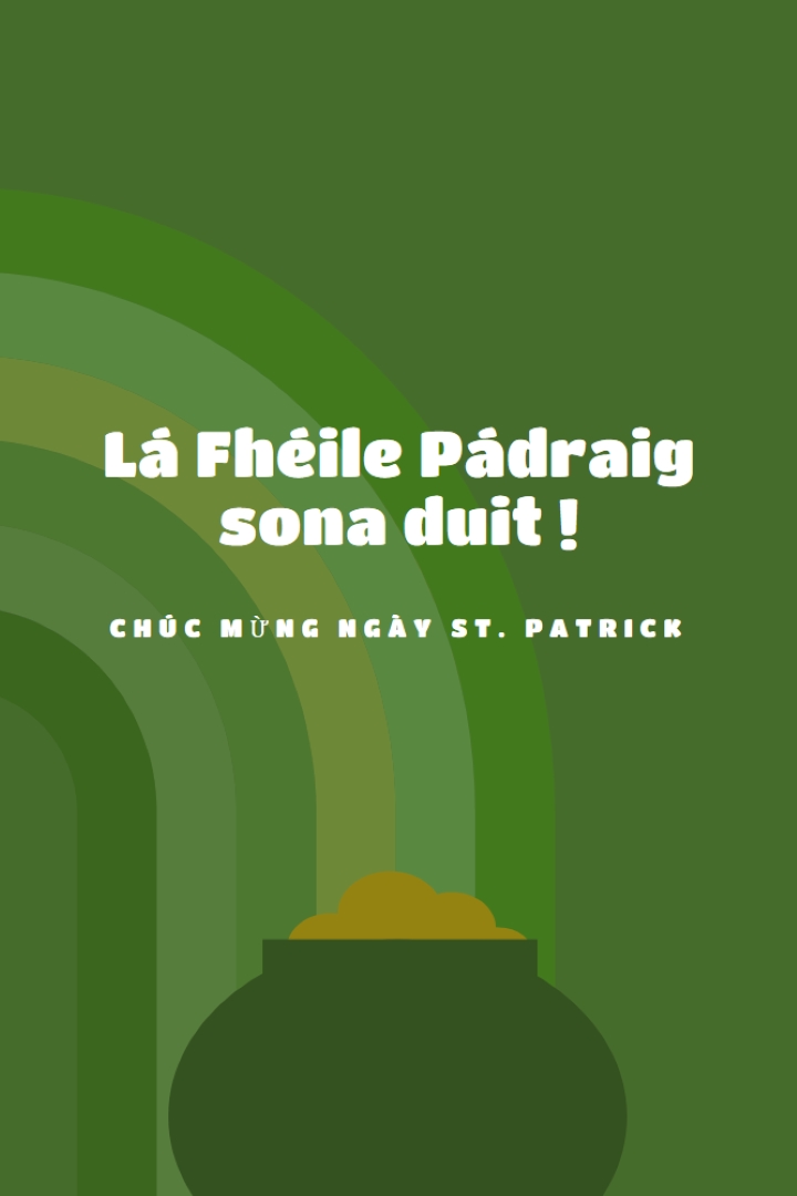 Chúc mừng ngày St. Patrick green vintage-retro