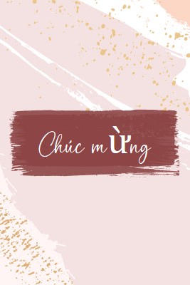 Chúc mừng đơn giản pink organic-simple