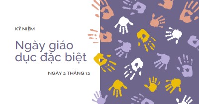 Kỷ niệm ngày giáo dục đặc biệt purple whimsical-color-block