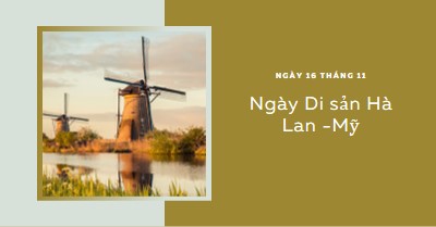 Ngày Di sản Hà Lan -Mỹ brown modern-simple