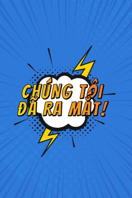 Chúng tôi đã ra mắt! blue modern-bold