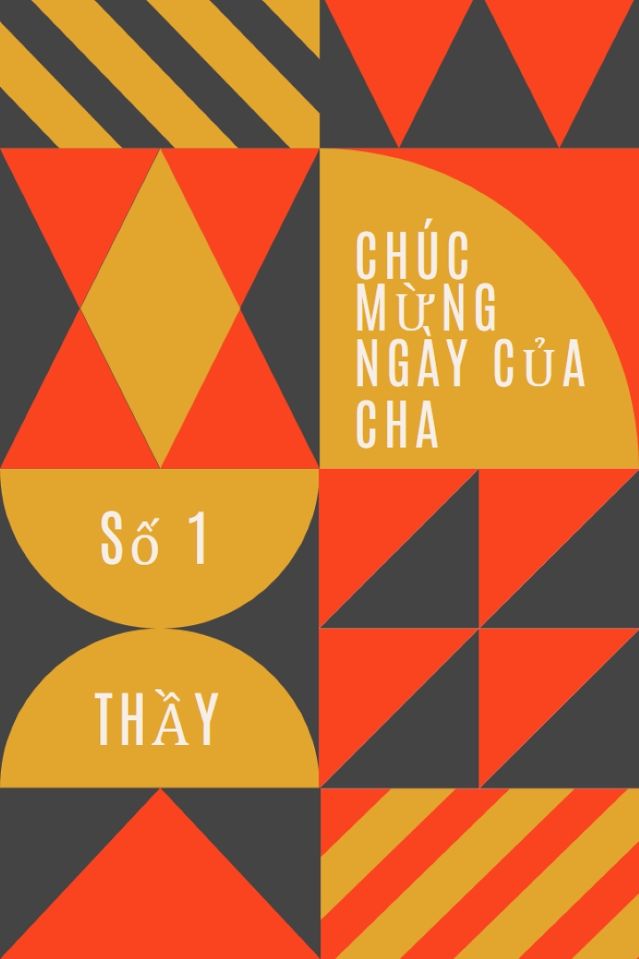 Bố số 1 orange modern-geometric-&-linear