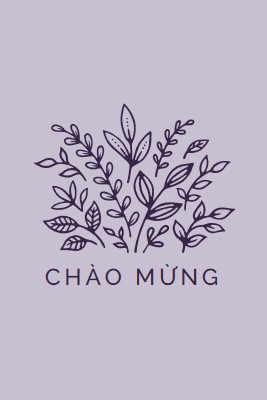 Xin chào purple whimsical-line