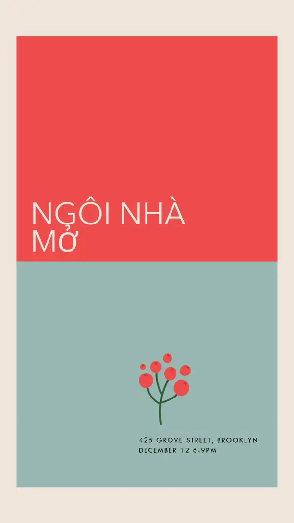 Nhà mở Artsy red modern-simple