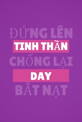 Đứng lên chống lại hành vi bắt nạt purple modern-bold