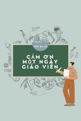 Cảm ơn các giáo viên green modern-color-block