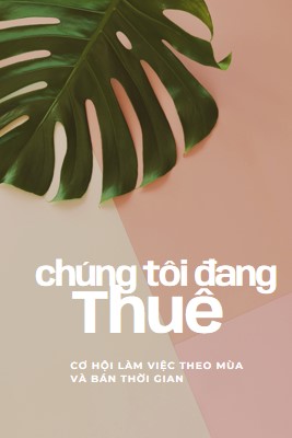 Chúng tôi đang thuê lao động theo thời vụ pink modern-simple