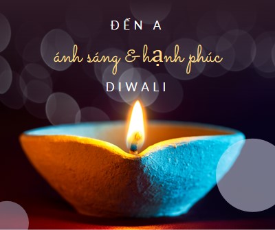 Để một ánh sáng & hạnh phúc Diwali black modern-simple