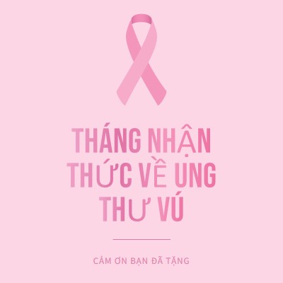 Tháng nhận thức về ung thư vú pink modern-simple