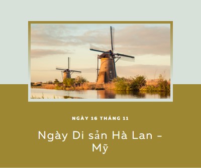 Ngày Di sản Hà Lan -Mỹ brown modern-simple