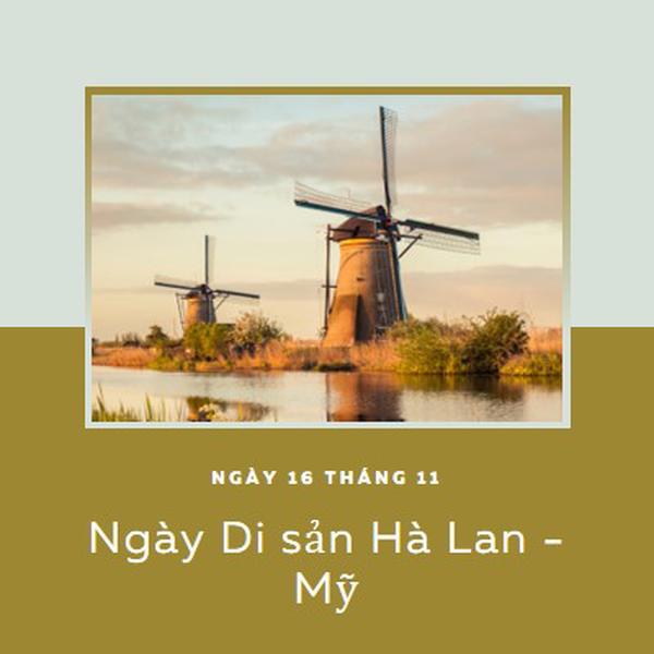 Ngày Di sản Hà Lan -Mỹ brown modern-simple