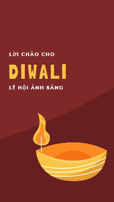 Lời chào cho Diwali red whimsical-color-block