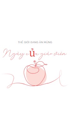 Ngày của giáo viên red whimsical-line