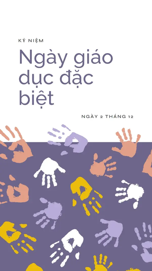 Kỷ niệm ngày giáo dục đặc biệt purple whimsical-color-block