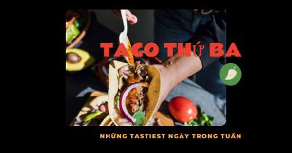 Taco Thứ Ba black modern-simple