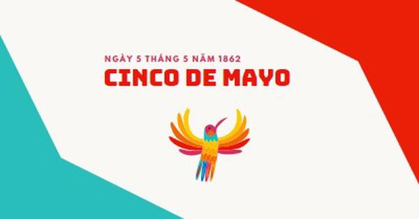 Chúc mừng Cinco de Mayo red modern-color-block