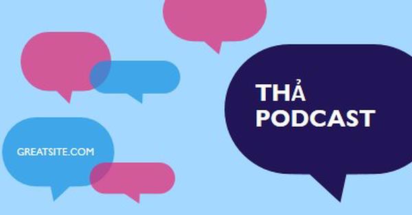 Thả podcast ngay bây giờ blue modern-color-block