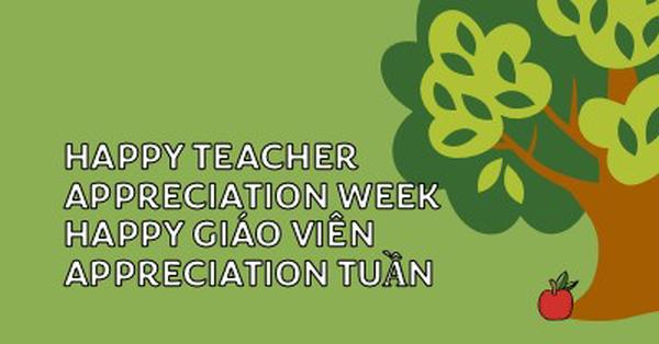 Happy Teacher Appreciation Week green whimsical-color-block