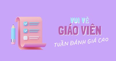 Tuần lễ Đánh giá cao giáo viên purple whimsical-color-block