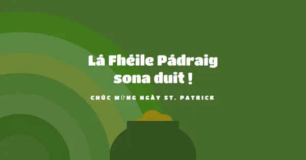 Chúc mừng ngày St. Patrick green vintage-retro