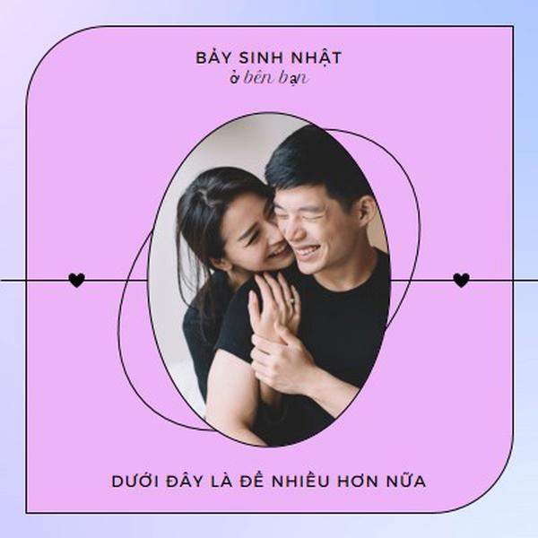 Chúc mừng sinh nhật, tình yêu purple modern,minimal,clean