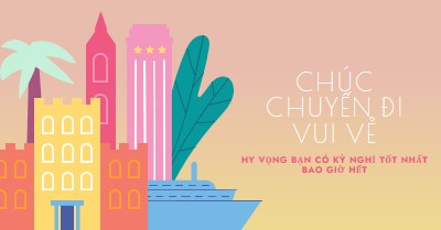 Chúc Chuyến đi vui vẻ pink modern-color-block