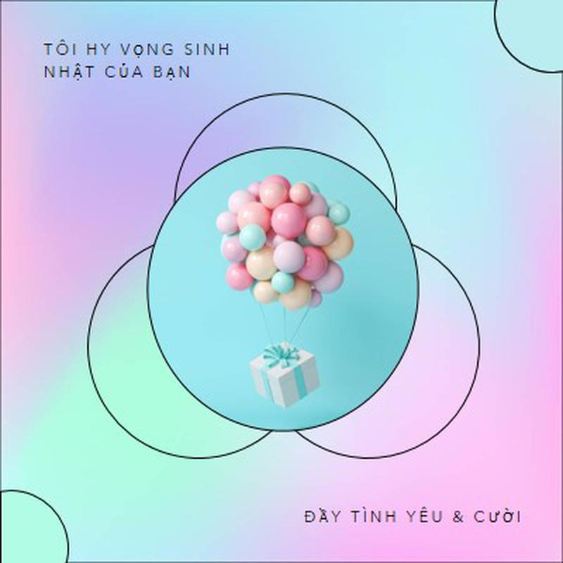 Chúc mừng sinh nhật vui vẻ pink modern,playful,gradient