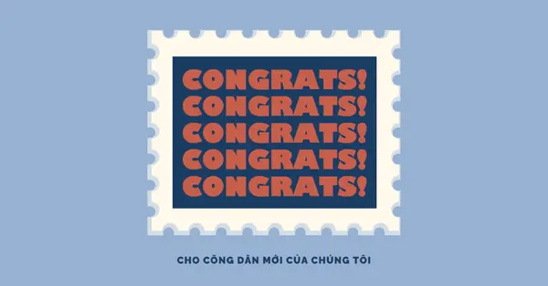 Chúc mừng các công dân mới của chúng tôi blue modern-simple