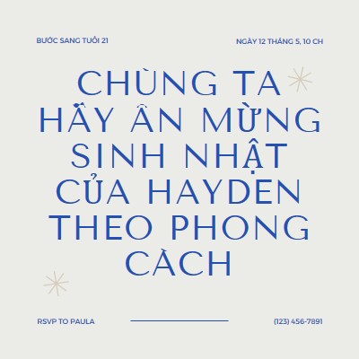 Bash sinh nhật lần thứ 21 gray modern,minimal,typographic,contemporary,current,stylish,simple,clean,text-based