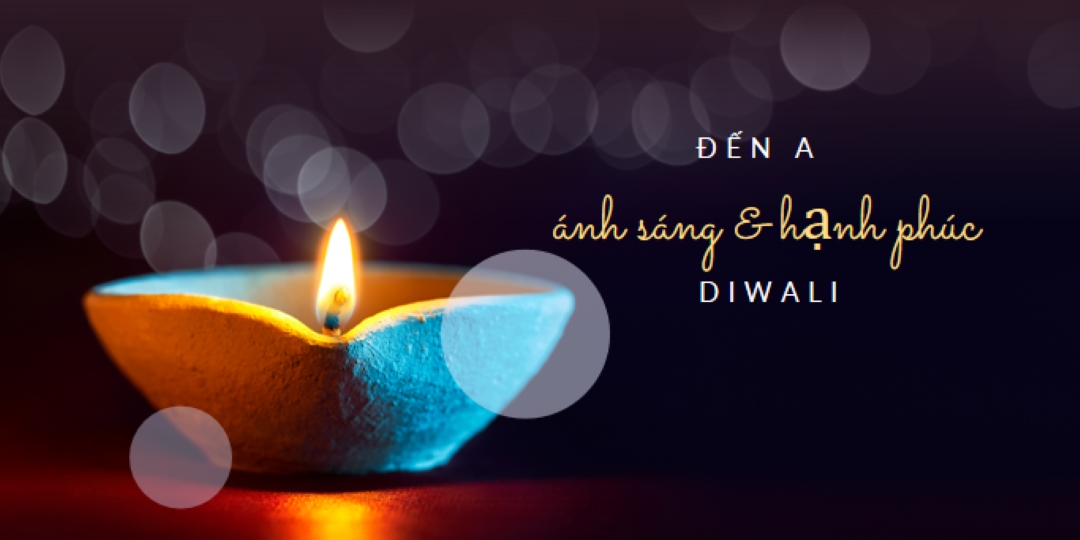 Để một ánh sáng & hạnh phúc Diwali black modern-simple