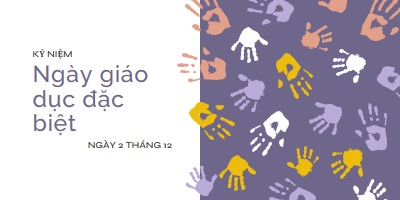 Kỷ niệm ngày giáo dục đặc biệt purple whimsical-color-block