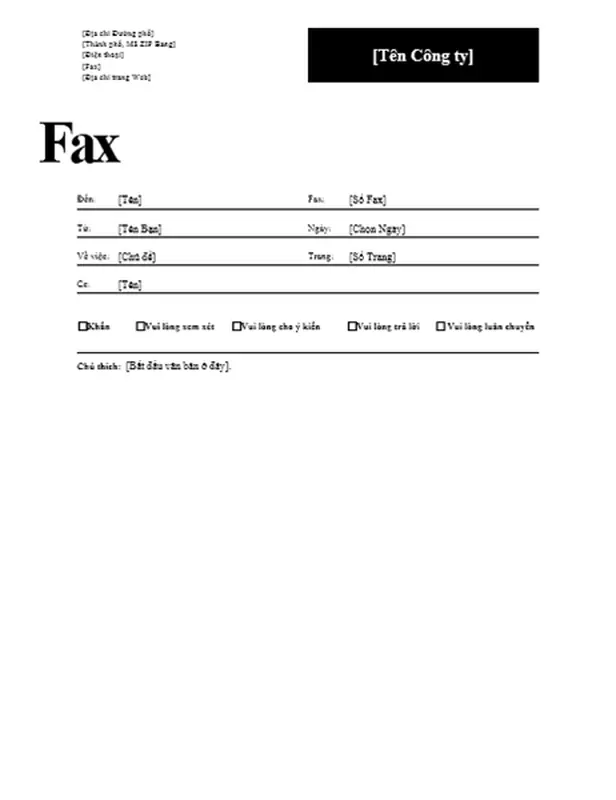 Tờ thông tin fax