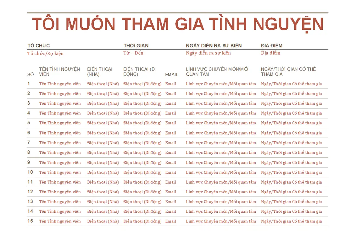 Trang đăng ký tình nguyện viên
