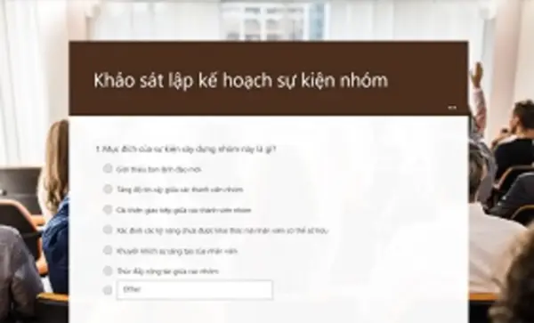 Khảo sát lập kế hoạch sự kiện nhóm brown