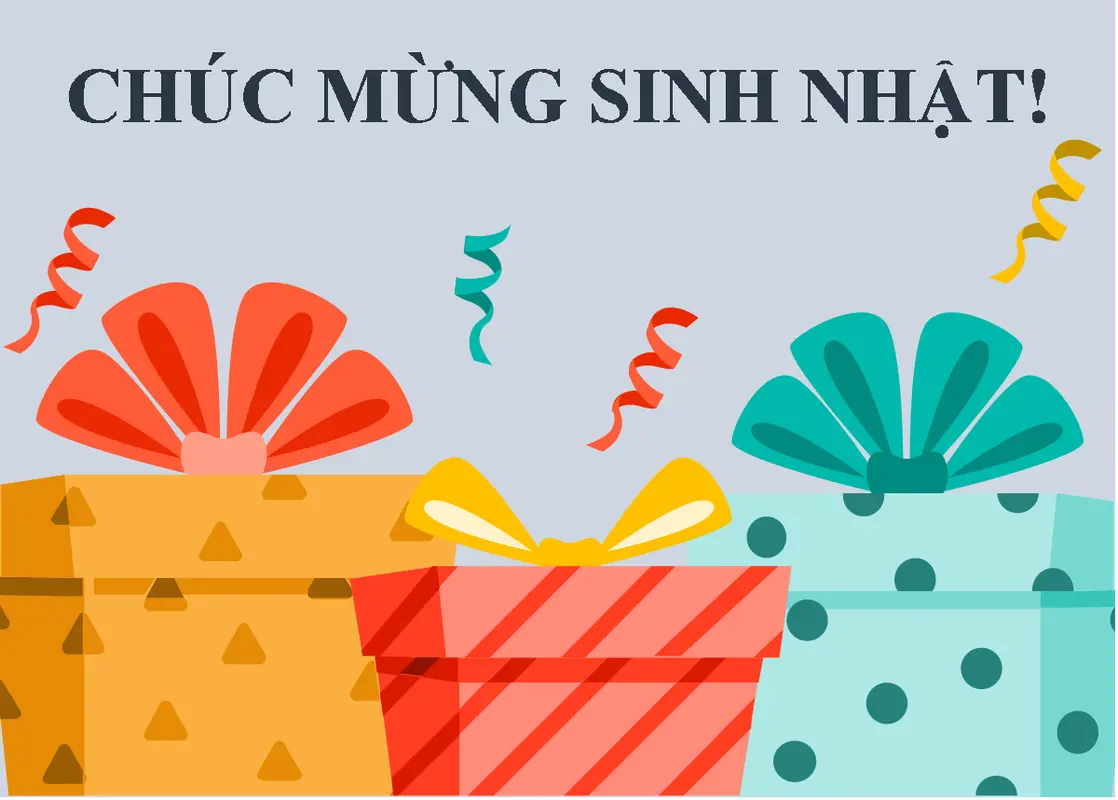 Thiếp sinh nhật quà tặng vui vẻ modern-simple