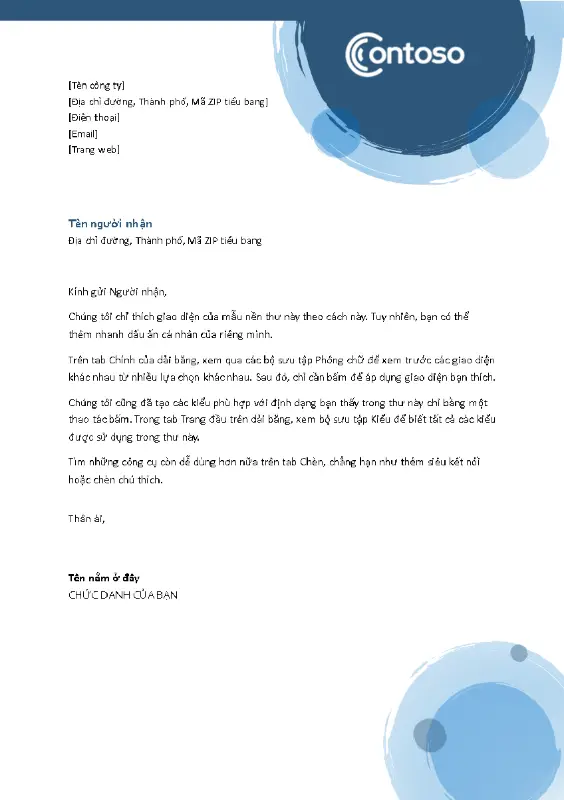 Tiêu đề thư khối cầu xanh lam blue modern-simple
