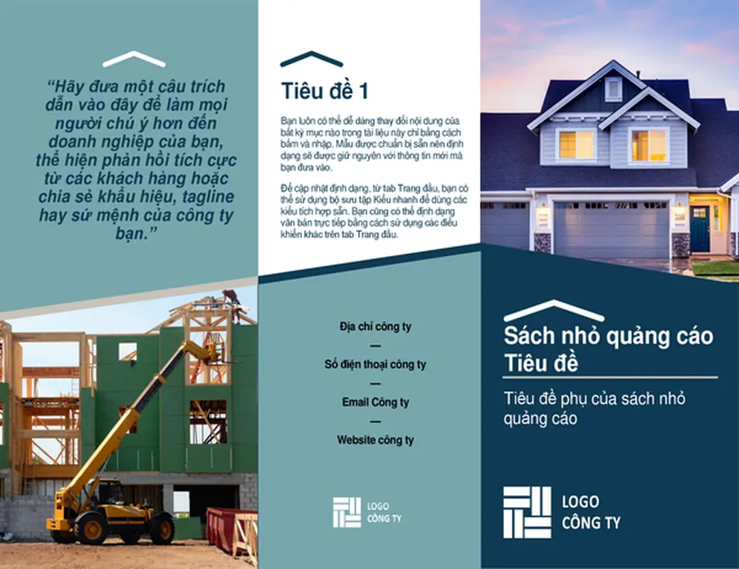 Sách nhỏ quảng cáo dành cho nhà xây dựng